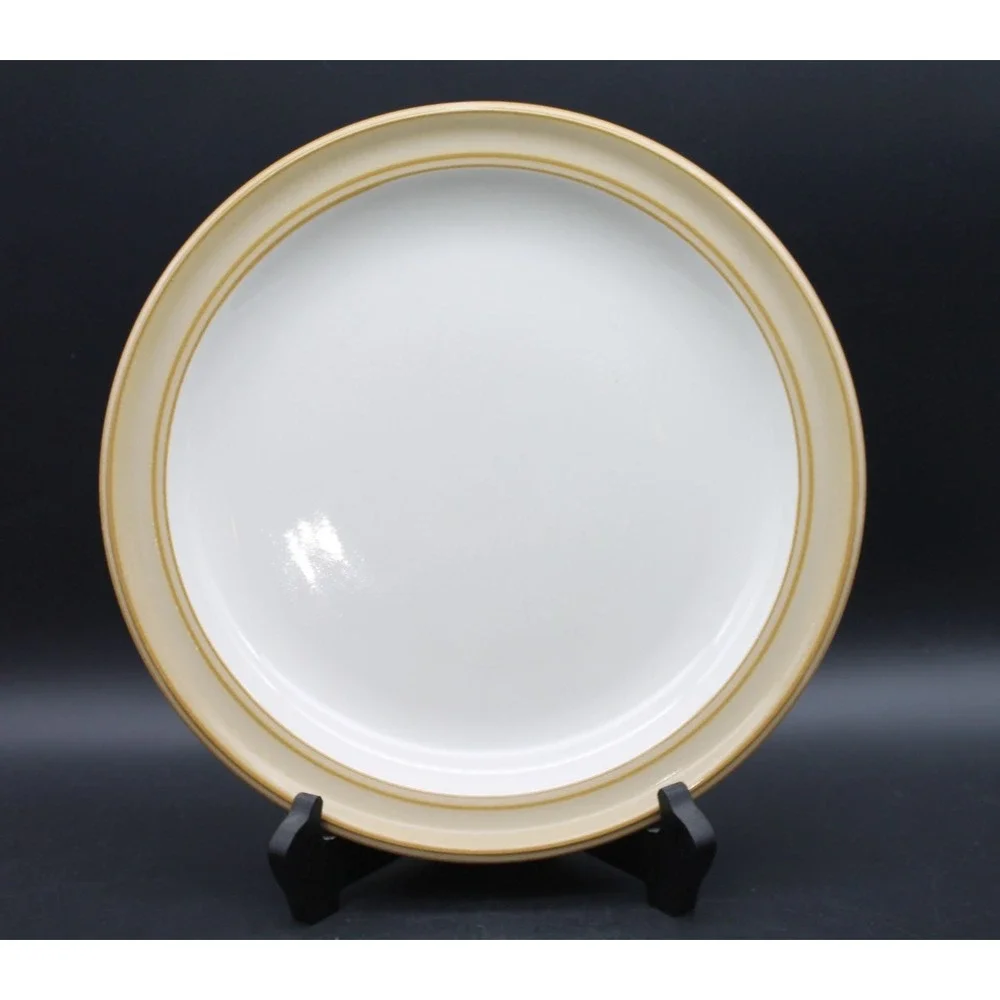 Dansk Sirocco Khaki Dinner Plates Set of 4 Japan Tan Brown Rim 11